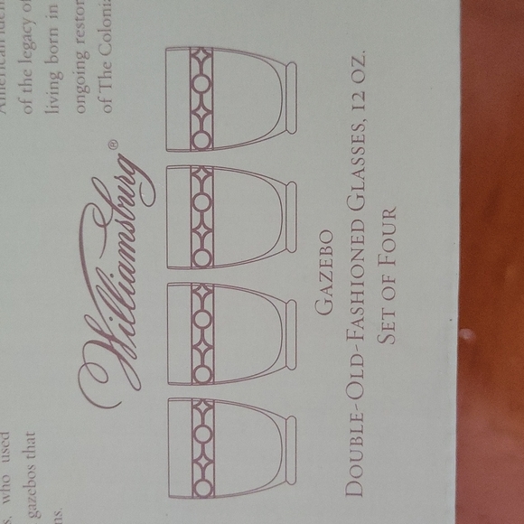 DBL.-OLD-FASHIONED Bar Glasses, "Williamsburg Gazebo" 12oz New Boxed Set/Four. - Picture 2 of 7